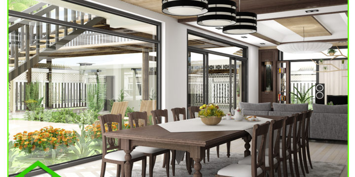 Nội thất phòng ăn biệt thự vườn anh Tuấn Kiệt Tây Ninh