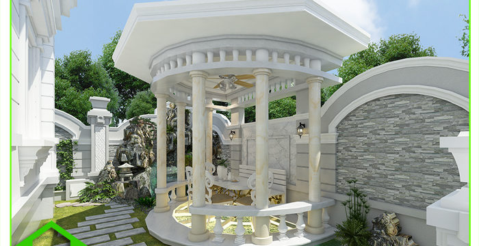 Thiết kế sân vườn biệt thự anh Cần ( Di Linh, Lâm Đồng)