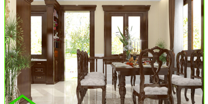 Nội thất phòng ăn biệt thự cổ điển anh Tùng ( Đà Lạt, Lâm Đồng)