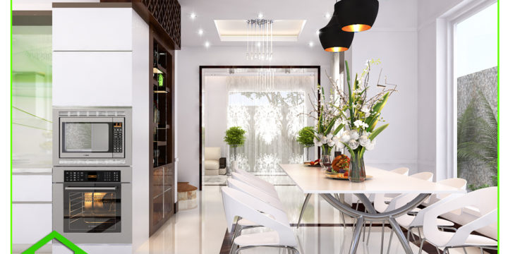 Nội thất phòng ăn biệt thự hiện đại chị Trâm( Đà Lạt, Lâm Đồng)