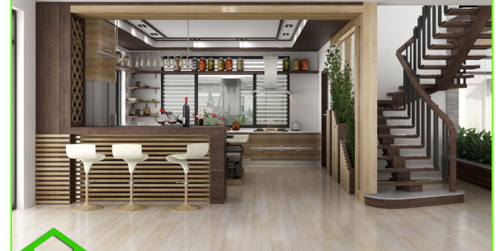 Nội thất phòng bếp biệt thự vườn anh Tuấn Kiệt (Tây Ninh)