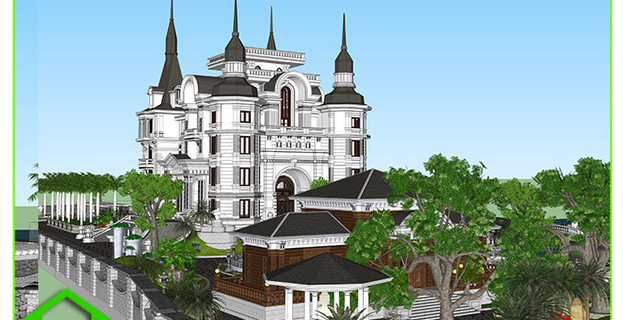 MẪU THIẾT KẾ BIỆT THỰ LÂU ĐÀI ĐẸP ẤN TƯỢNG MANG THƯƠNG HIỆU KIẾN TẠO MỚI BẢO LỘC ( MS: BTLD 1716)