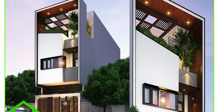 THIẾT KẾ NGOẠI THẤT NHÀ PHỐ HIỆN ĐẠI CHỊ PHƯỢNG DI LINH, LÂM ĐỒNG ( MS: NP 1026)