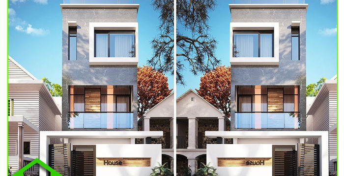 THIẾT KẾ NGOẠI THẤT NHÀ PHỐ HIỆN ĐẠI ANH MINH ĐƠN DƯƠNG, LÂM ĐỒNG ( MS: NP 1023)